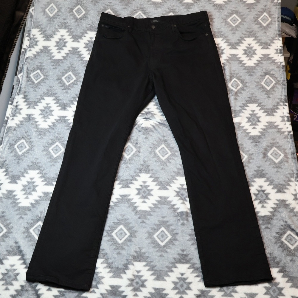 Polo Ralph Lauren Hampton Relaxed Straight Black Jeans 40x36 Stretch Pants